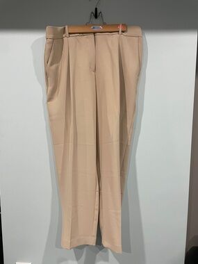 LOFT Cream/Beige Tailored wide-Leg Trousers